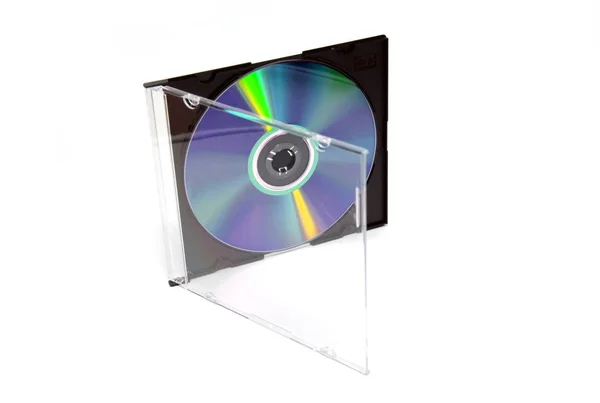 Platte Der Dvd Karton Schlank Auf Weißem Hintergrund — Stockfoto