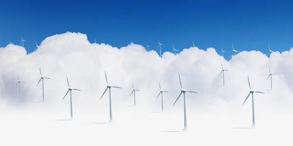 Die Alternative Energie Gruppe Energieerzeugender Windmühlen — Stockfoto