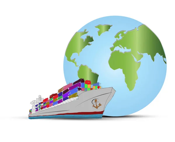 世界的な貨物輸送コンセプトを描く — ストック写真
