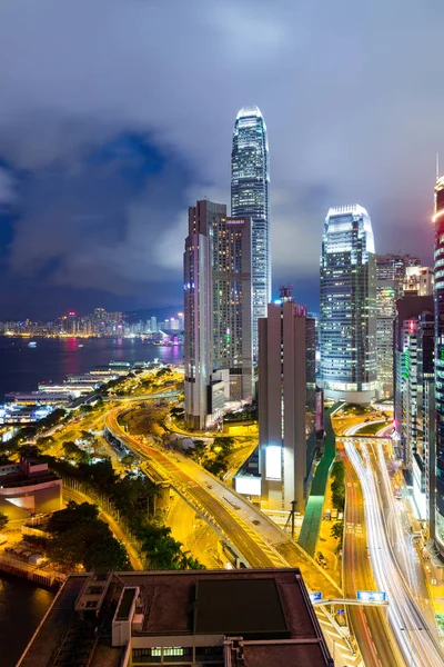 Hong Kong Nacht Uitzicht — Stockfoto
