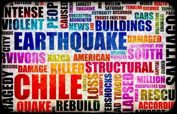 Bir Konsept Olarak Şili Deprem Krizi Felaket — Stok fotoğraf