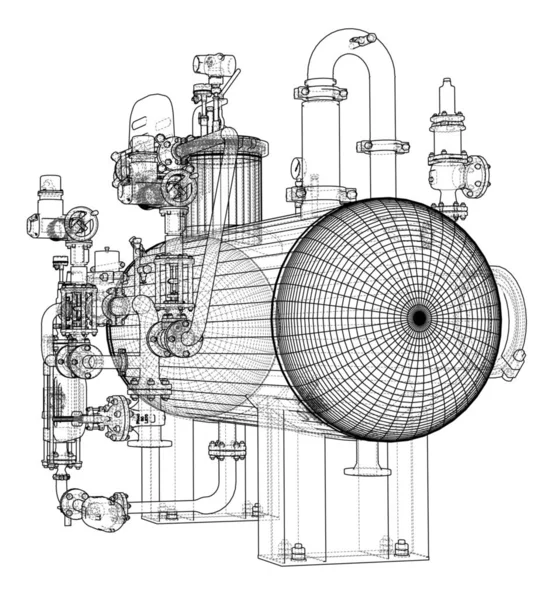 Sketch Blueprint Industrial Equipment Illustration — Stock Photo, Image