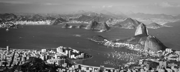 上から見たリオデジャネイロの黒と白の色調のイメージ — ストック写真