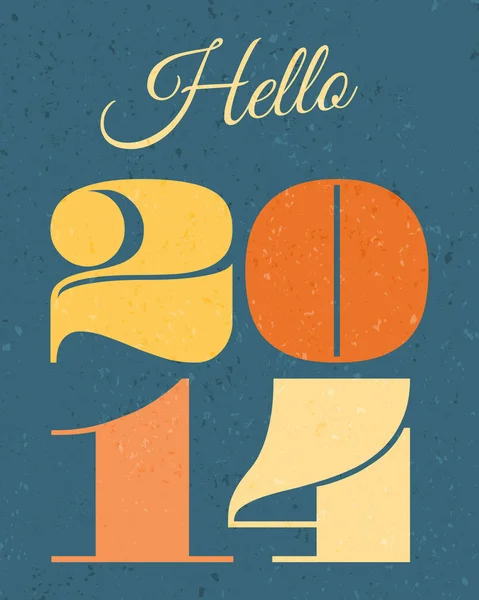 2014 Retro Typografisches Design Neujahrskarte — Stockfoto