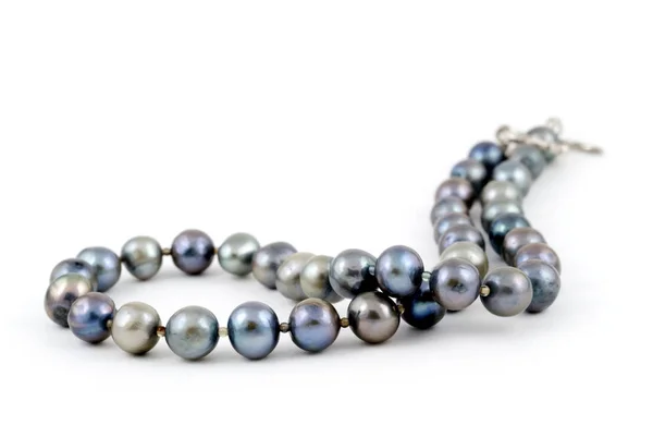 Beautiful Necklace Made Pearls Andaman Sea Coast Thailand White Background — Stock Photo, Image