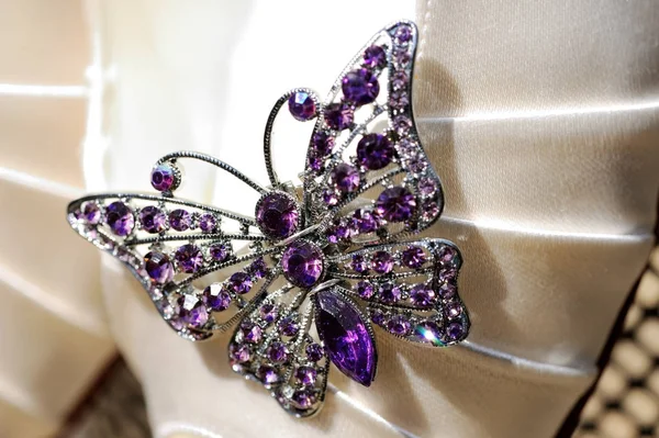 Наречені Фіолетовий Метелик Деталь Взутті — стокове фото