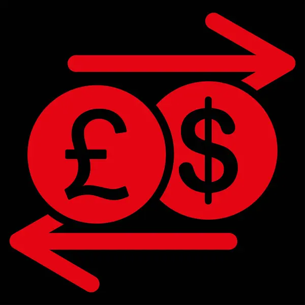 Εικονίδιο Ανταλλαγής Χρημάτων Αυτό Επίπεδο Σύμβολο Γλύφου Χρησιμοποιεί Κόκκινο Χρώμα — Φωτογραφία Αρχείου