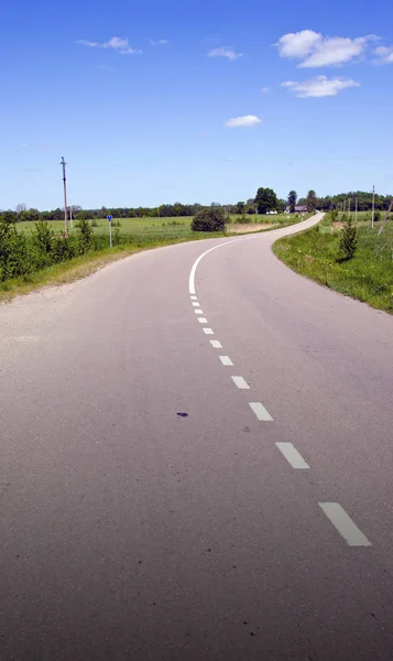 Lege Zomer Landelijke Asfalt Weg — Stockfoto