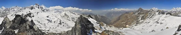 Panorama Panorámico Del Himalaya Cerca Kanchenjunga Nepal — Foto de Stock