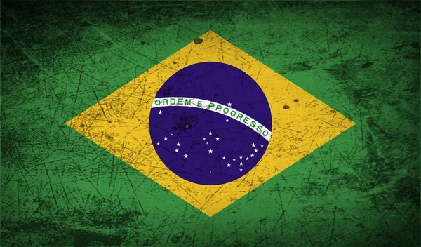 Flaga Brazylii Starą Teksturą Ilustracji — Zdjęcie stockowe