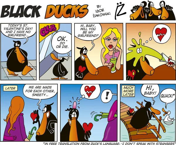 Μαύρο Πάπιες Κόμικ Επεισόδιο — Φωτογραφία Αρχείου