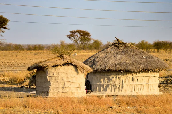 Cabaña Masai Tradicional Hecha Tierra Madera Pueblo Rural Tanzania — Foto de Stock