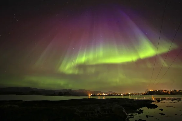 Belas Luzes Norte Céu Noruega — Fotografia de Stock