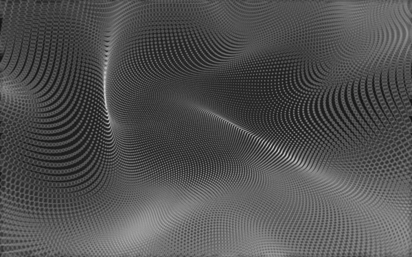 Espacio Poligonal Abstracto Bajo Fondo Polivinílico Oscuro Con Puntos Conexión —  Fotos de Stock