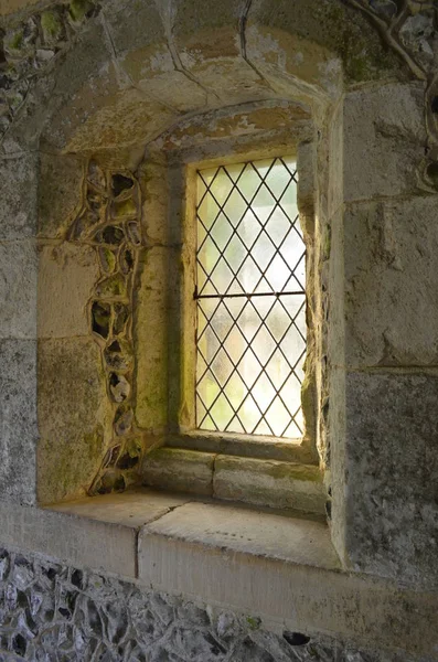 Fenster Der Normannischen Kirche Aus Dem Jahrhundert Das Zur Kirche — Stockfoto