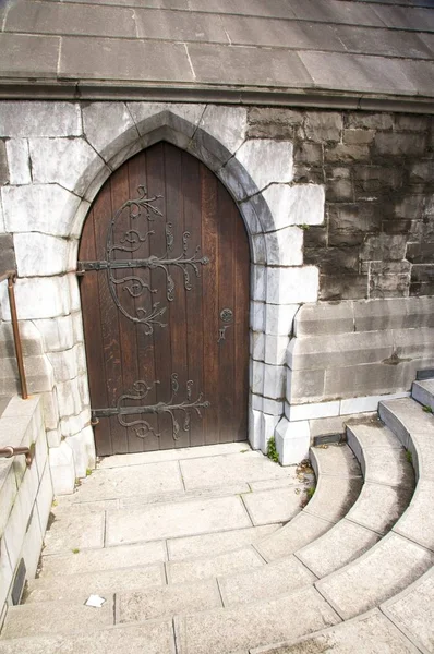 Antik Dublin Mesih Kilise Katedrali Nde Kapısında Süslemeleri — Stok fotoğraf