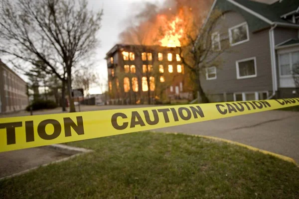 Pożar Budynku Saskatchewan — Zdjęcie stockowe