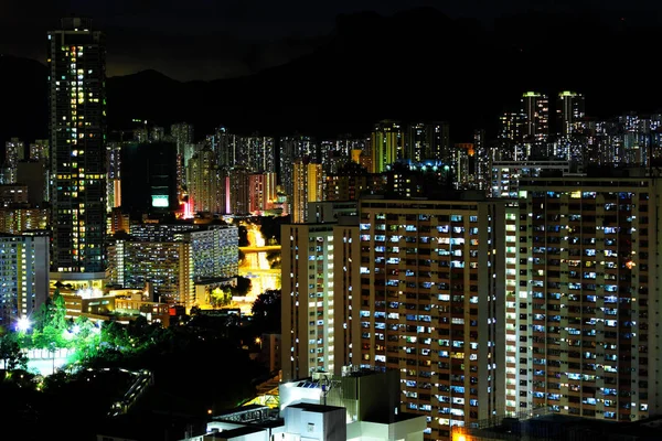 Kowloon Noche Centro Hong Kong — Foto de Stock