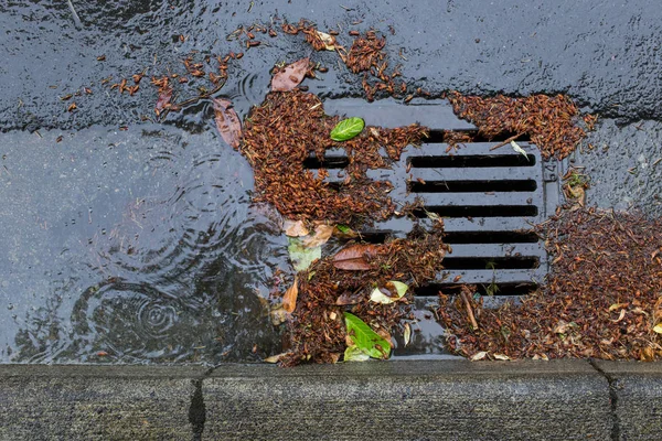 Clogged Storm Drain during a storm