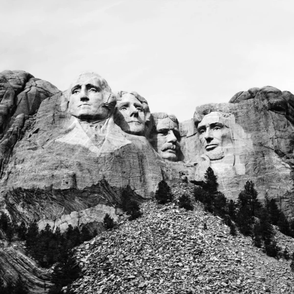 Bianco Nero Del Monumento Nazionale Mount Rushmore Dakota Del Sud — Foto Stock