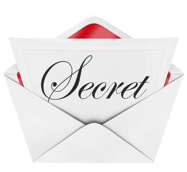 Envelope Revealing Note Handwritten Cursive Word Secret Inviting You Private — Stock Photo, Image