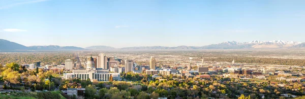 Vista Panorámica Salt Lake City Por Mañana — Foto de Stock