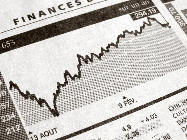 新聞に株式市場のチャート — ストック写真