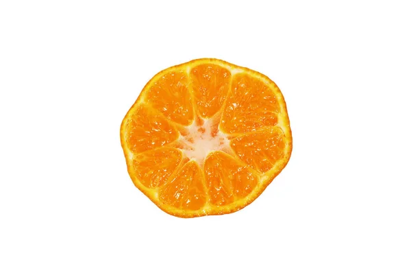 Una Rebanada Naranja Aislada Sobre Fondo Blanco — Foto de Stock