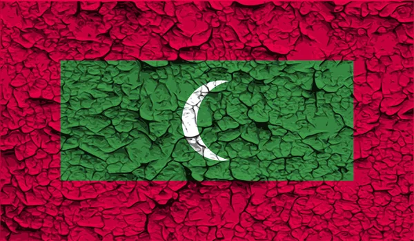 Flagge Der Malediven Mit Alter Textur Illustration — Stockfoto
