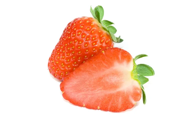 Fresas Primer Plano Aislado Blanco — Foto de Stock