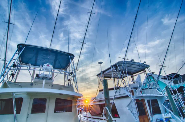 View Sportfishing Boats Marina Early Morning — Stock Photo, Image