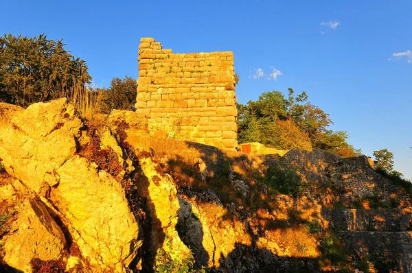 Plano Del Castillo Hohen Gundelfingen Una Fortaleza Medieval Lateral Del — Foto de Stock