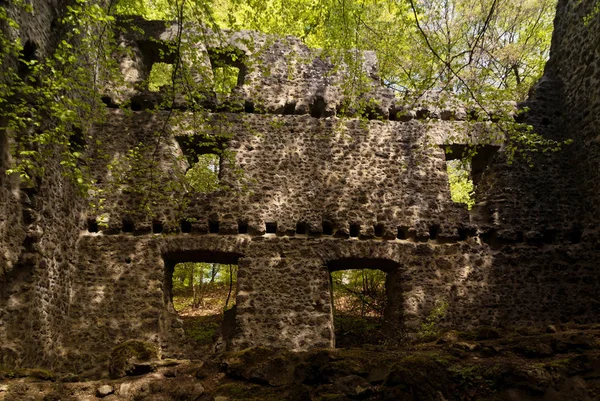 Ruiny Średniowiecznego Zamku Eifel Niemcy — Zdjęcie stockowe