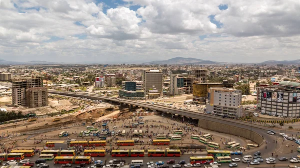 Blå Himmel Med Blandade Moln Över Staden Addis Abeba — Stockfoto