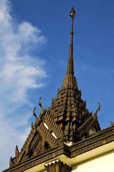 Ásia Bangkok Templo Tailândia Abstrato Cruz Cores Telhado Wat Cores — Fotografia de Stock