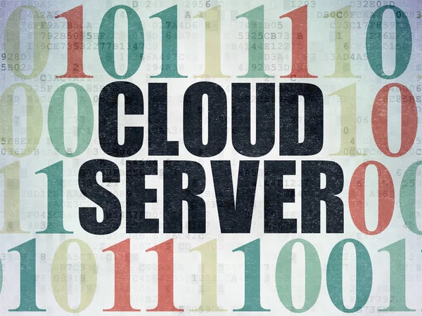 Molnnätverk Koncept Painted Black Text Cloud Server Digital Data Paper — Stockfoto