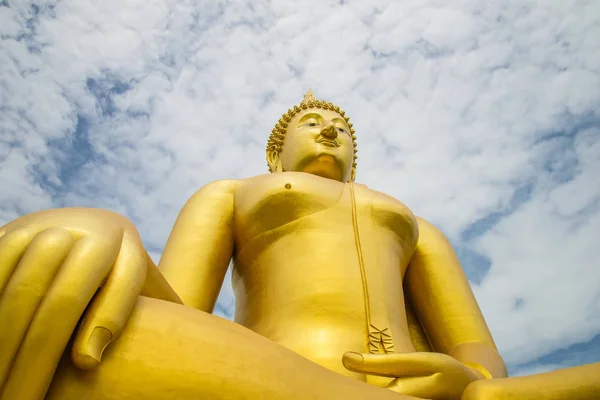 Uma Grande Estátua Buda Templo Tailândia — Fotografia de Stock