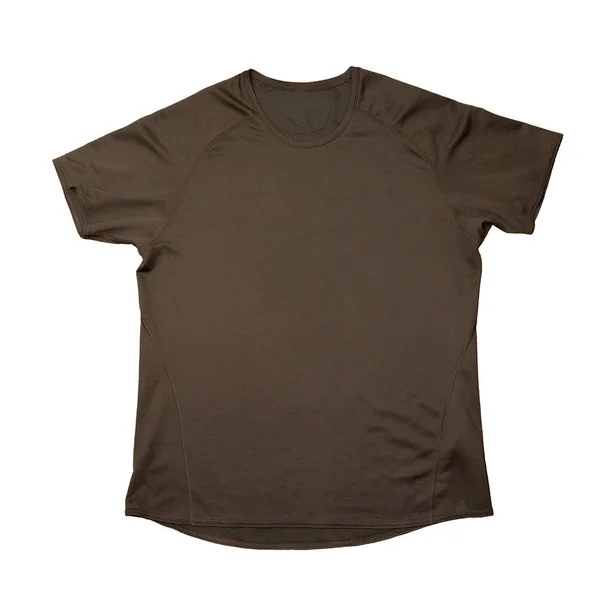 Brown Esportes Shirt Isolado Sobre Fundo Branco — Fotografia de Stock