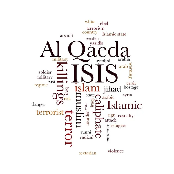 Isis Και Qaeda Λέξη Σύννεφο Άσπρο Φόντο — Φωτογραφία Αρχείου