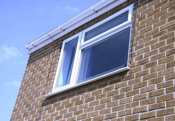 Guttering Window Front House Blue Sky — Stock Photo, Image