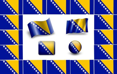flag of Bosnia and Herzegovina. icon set clipart