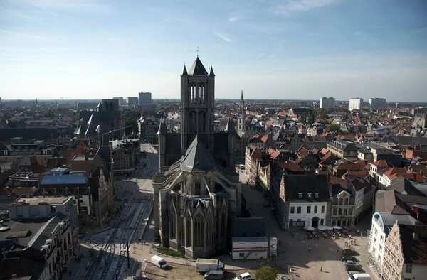 Belgique Vieille Ville Gand Architecture Églises Canaux — Photo