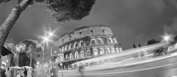 Luci Del Colosseo Notte Roma Italia — Foto Stock