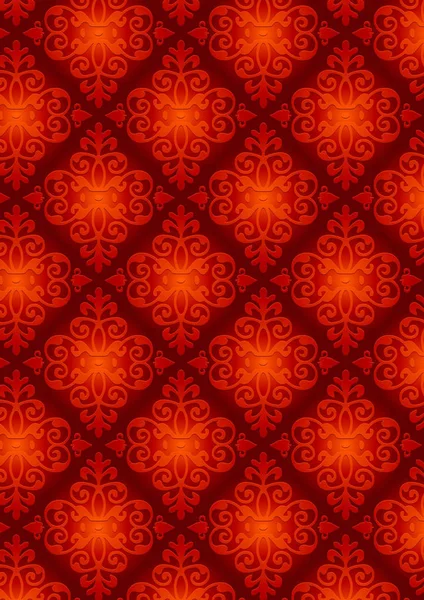 达玛斯克风格图案背景 红色纹理 — 图库照片
