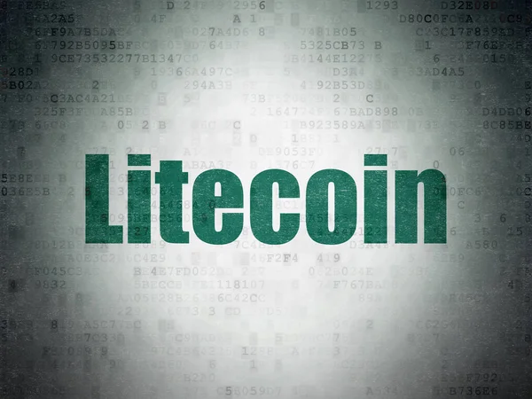 Cryptocurrency Concept Groen Woord Litecoin Digitale Data Paper Achtergrond Geschilderd — Stockfoto