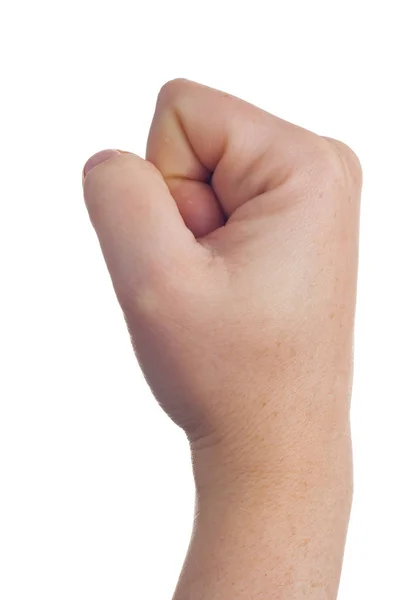 Zeichen Mit Der Hand Und Den Fingern Isoliert Vor Weißem — Stockfoto