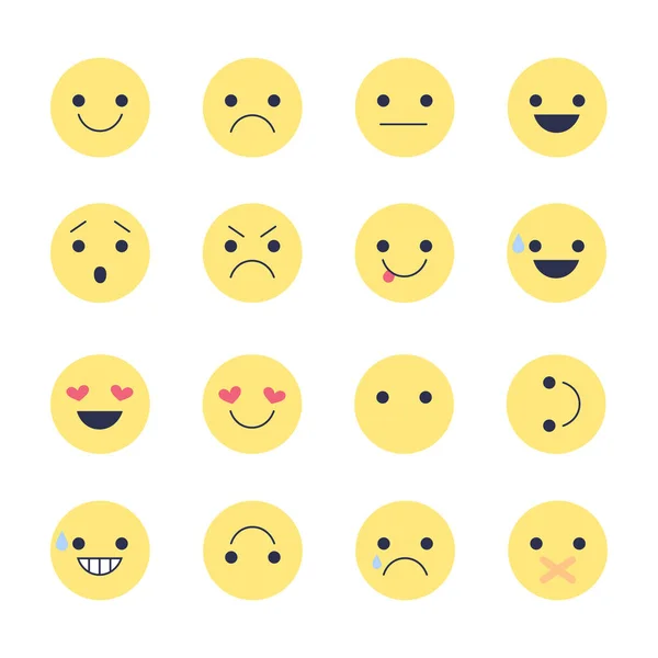 Встановити Піктограми Емоцій Програм Балачок Емоції Різними Емоціями Ізольовані Білому — стокове фото