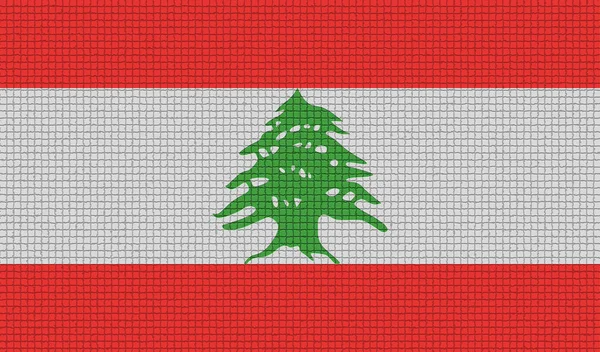 Soyut Dokulara Sahip Lübnan Bayrakları Rasterized Sürümü — Stok fotoğraf