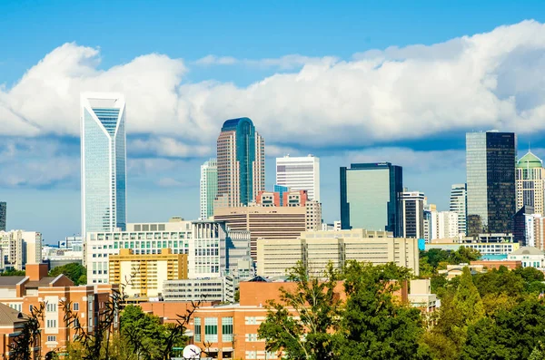 Silhuett Modern Stad Charlotte North Carolina Usa — Stockfoto