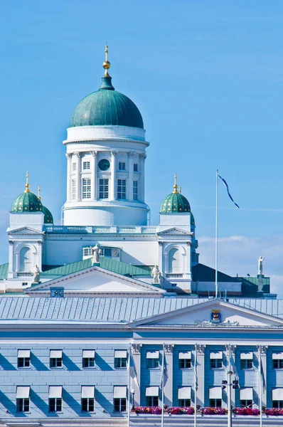 Détail Monumentale Cathédrale Helsinki Soleil — Photo